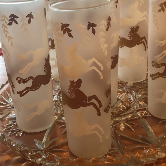 7 vintage frosted Libby beverage glasses - Picture 2 of 4